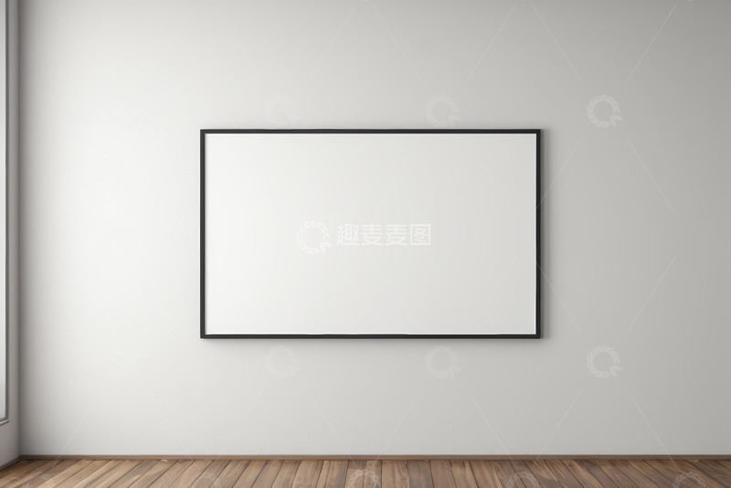 高清大图下载【趣麦麦图】空白画框挂于现代室内墙面