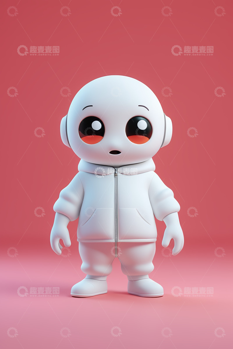 高清大图下载【趣麦麦图】可爱白色机器人形象