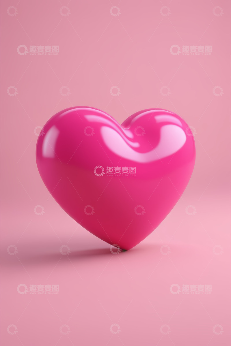 高清大图下载【趣麦麦图】粉色爱心立体素材