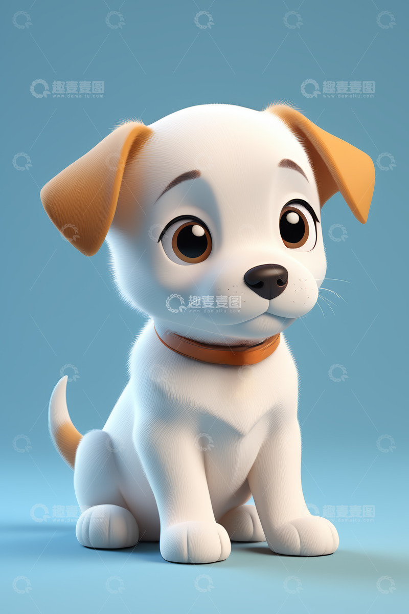 高清大图下载【趣麦麦图】可爱卡通小狗坐着形象