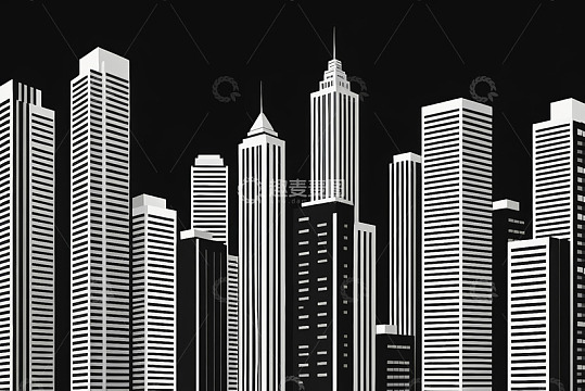 现代风格摩天大楼建筑群