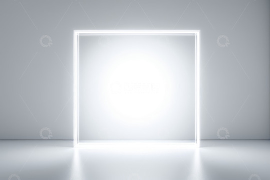 发光方形框架场景素材
