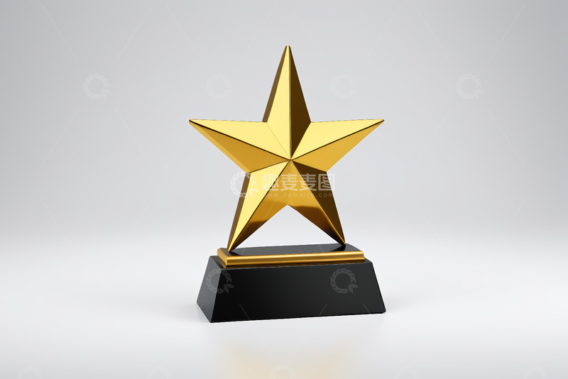 高清大图下载【趣麦麦图】金色五角星奖杯