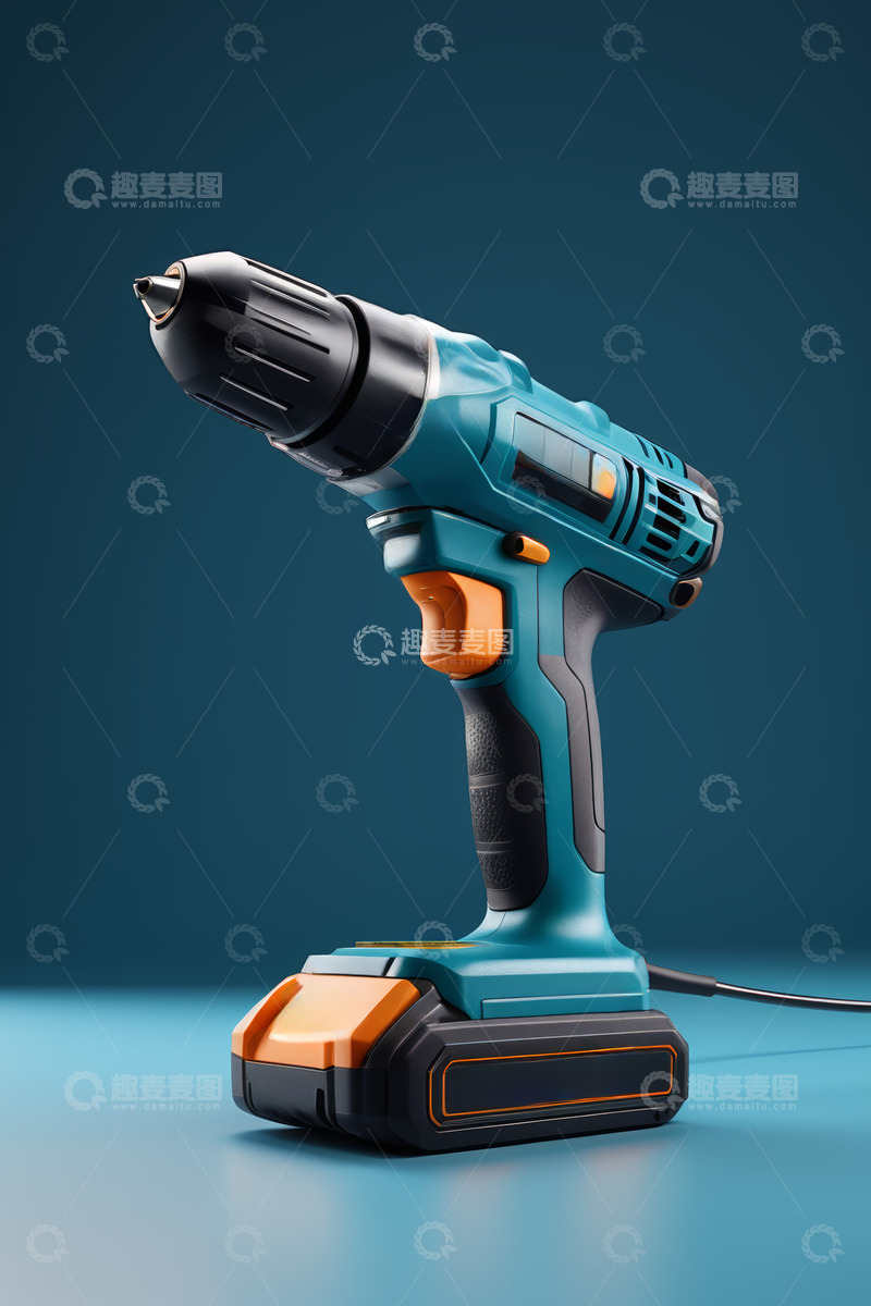 高清大图下载【趣麦麦图】蓝色电动手持电钻特写
