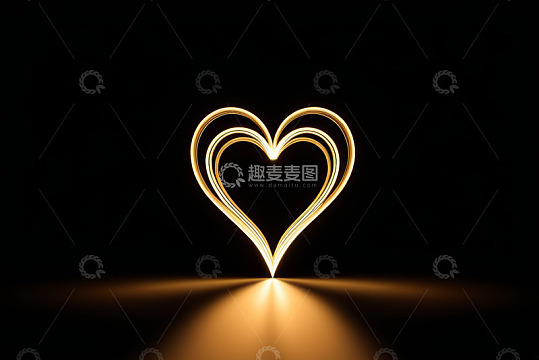 发光的心形光影效果