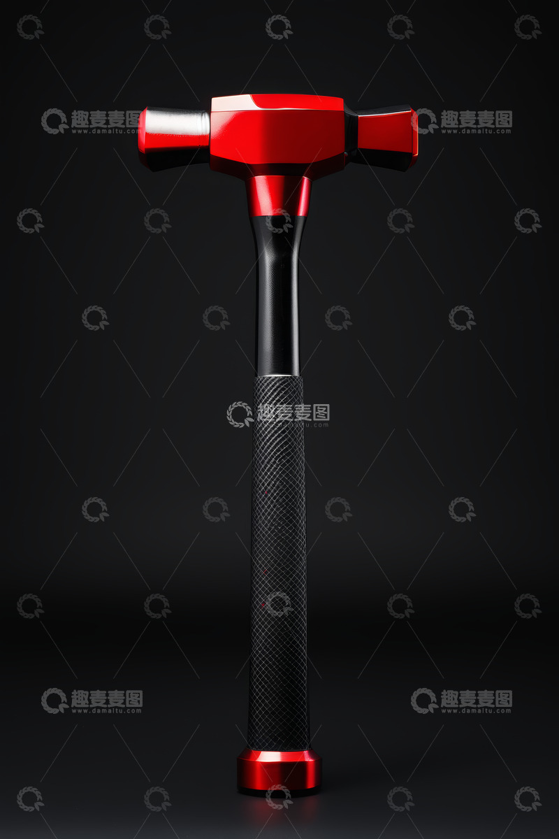 高清大图下载【趣麦麦图】红色金属锤子特写