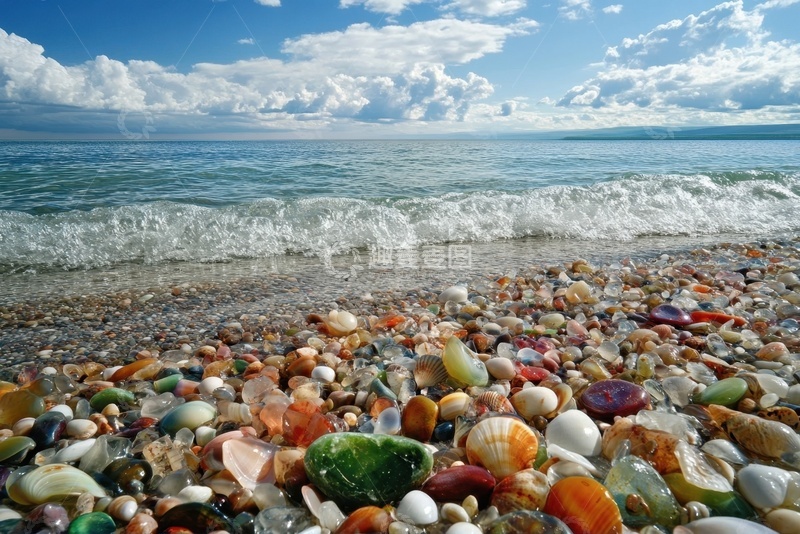 高清大图下载【趣麦麦图】海岸边晶莹剔透的石子