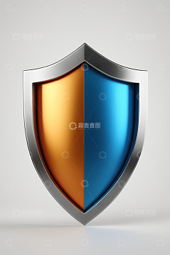 双色金属盾牌图标