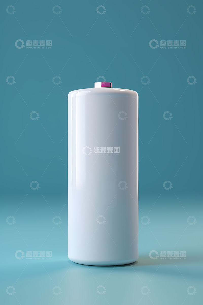 高清大图下载【趣麦麦图】圆柱形白色电池产品展示