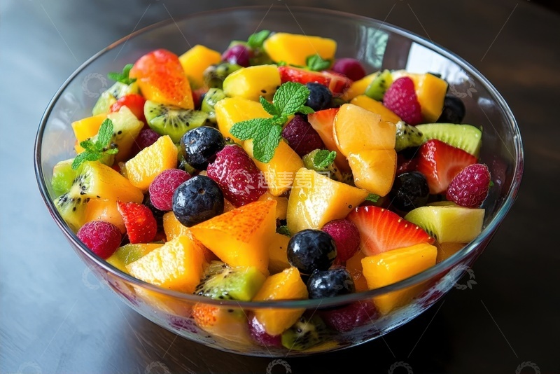 高清大图下载【趣麦麦图】一碗水果切块美食