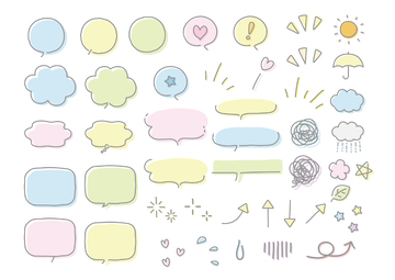 卡通对话框和装饰元素插画