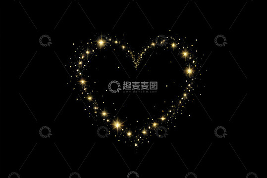 金色星光心形图案背景