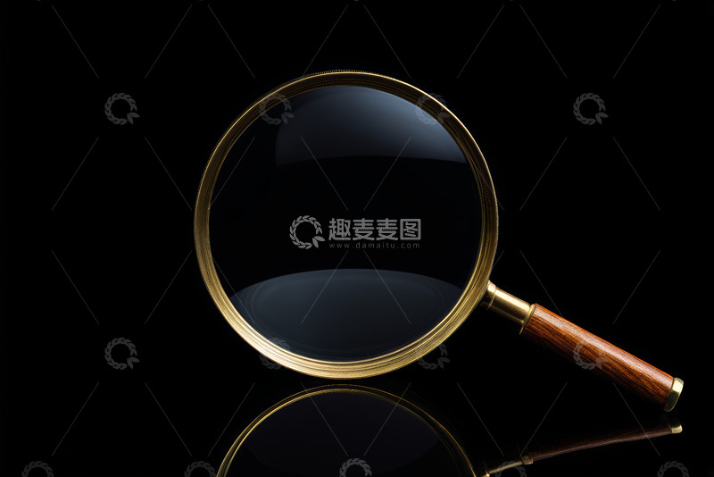 高清大图下载【趣麦麦图】金色放大镜特写