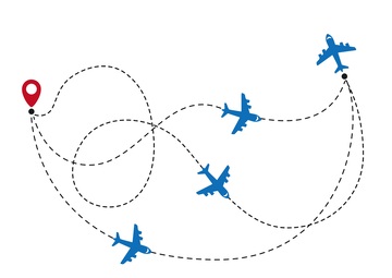 飞机航线图矢量设计素材