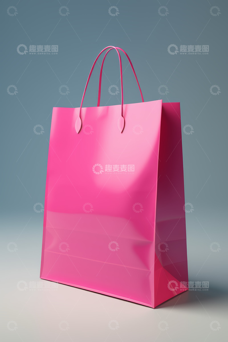 高清大图下载【趣麦麦图】粉色购物袋特写