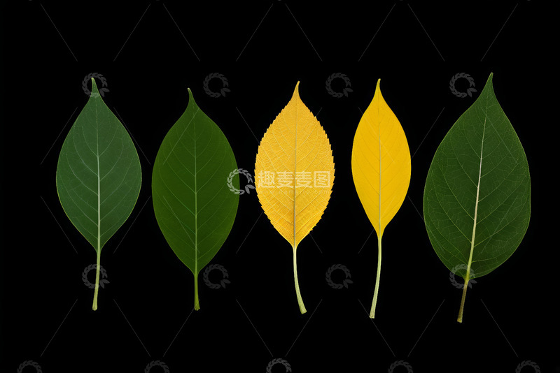 高清大图下载【趣麦麦图】不同颜色叶片特写