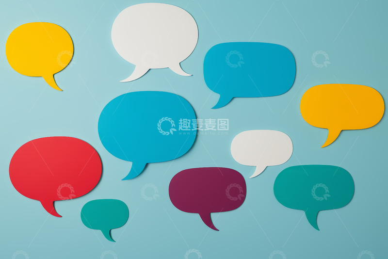 高清大图下载【趣麦麦图】多彩对话气泡背景