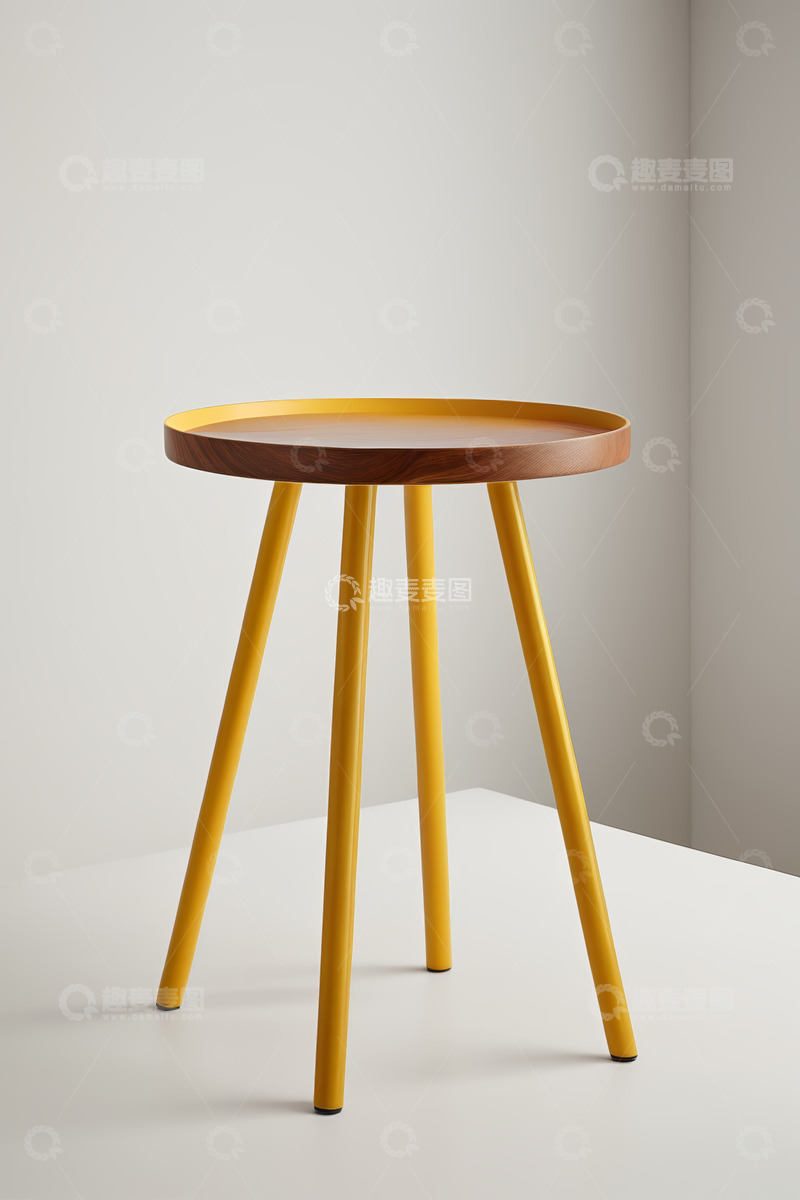 高清大图下载【趣麦麦图】现代简约木质圆几家具