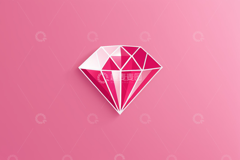 高清大图下载【趣麦麦图】粉色背景上的钻石图案素材