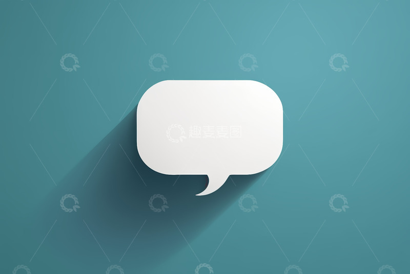 高清大图下载【趣麦麦图】蓝色背景白色对话气泡素材