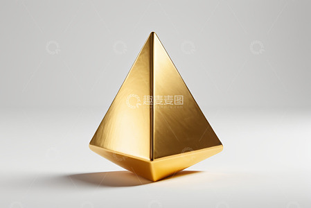 金色三角锥立体摆件