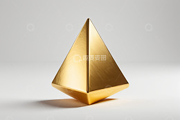 金色三角锥立体摆件