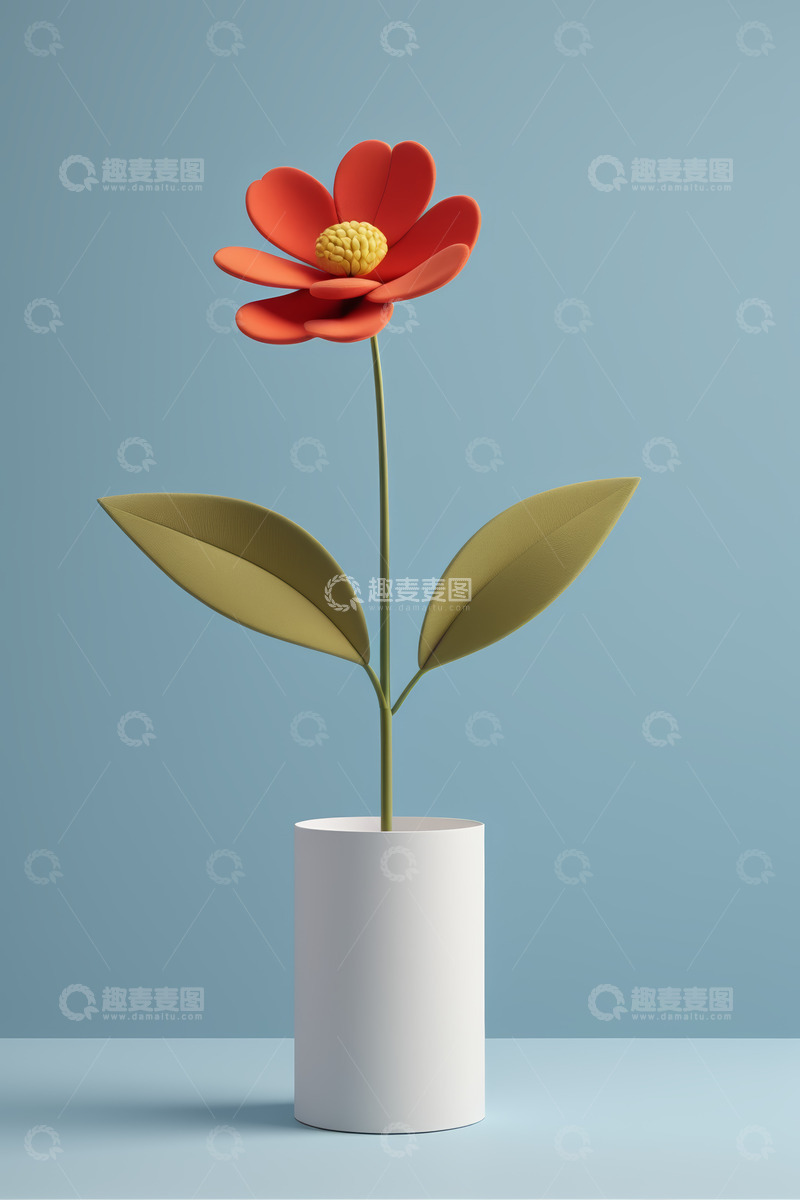 高清大图下载【趣麦麦图】白色花瓶中的红色花朵