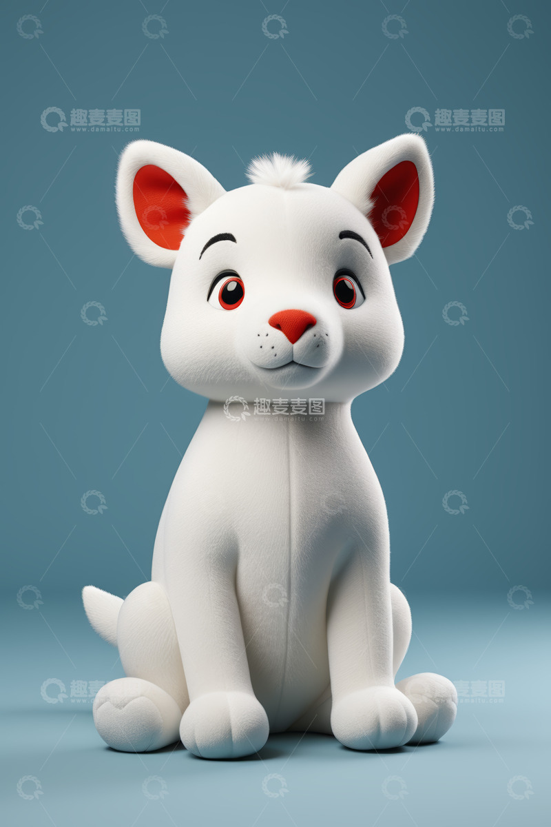 高清大图下载【趣麦麦图】可爱白色卡通小狗形象