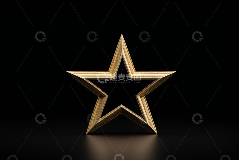 高清大图下载【趣麦麦图】金色立体五角星装饰