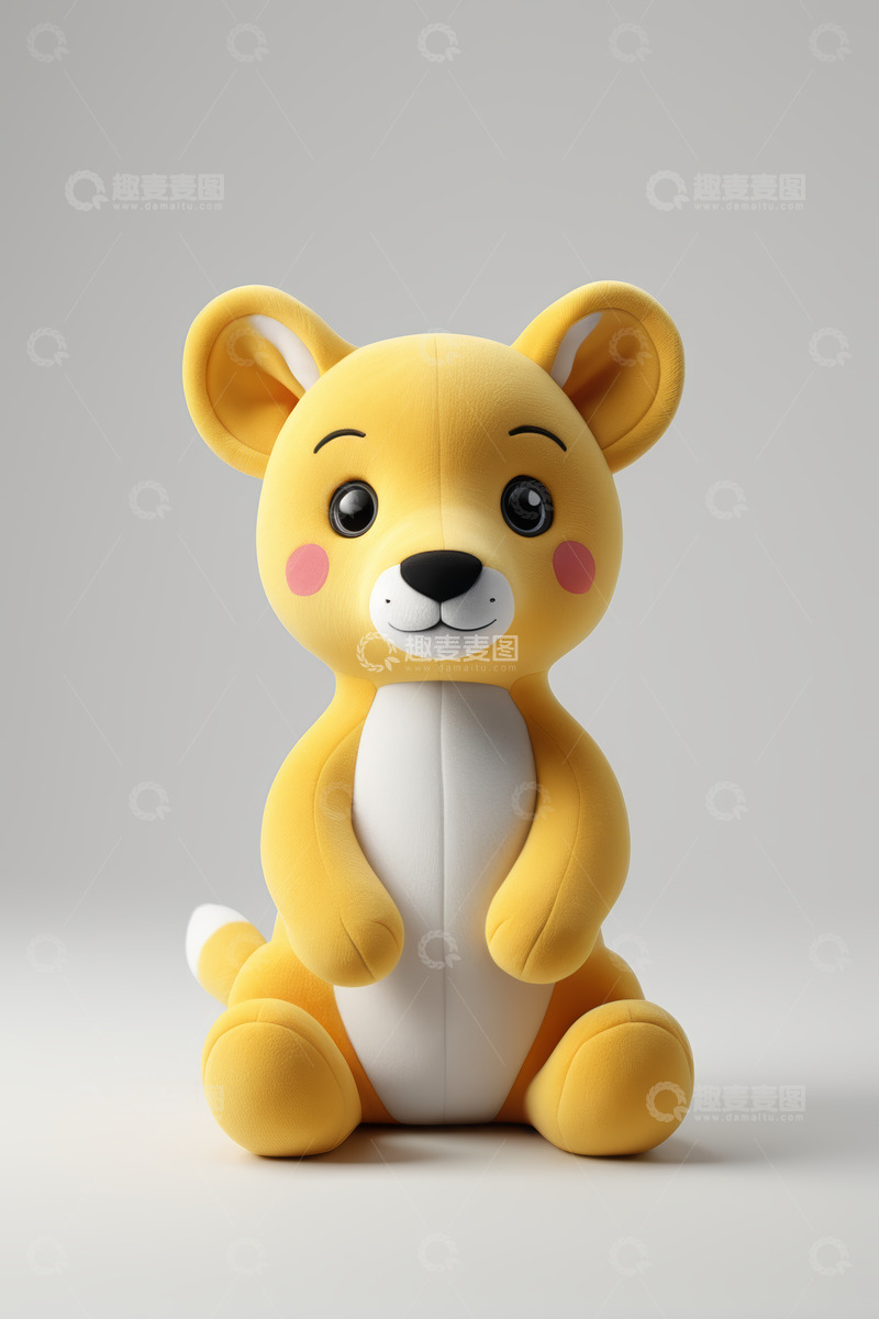 高清大图下载【趣麦麦图】黄色卡通小狗毛绒玩具