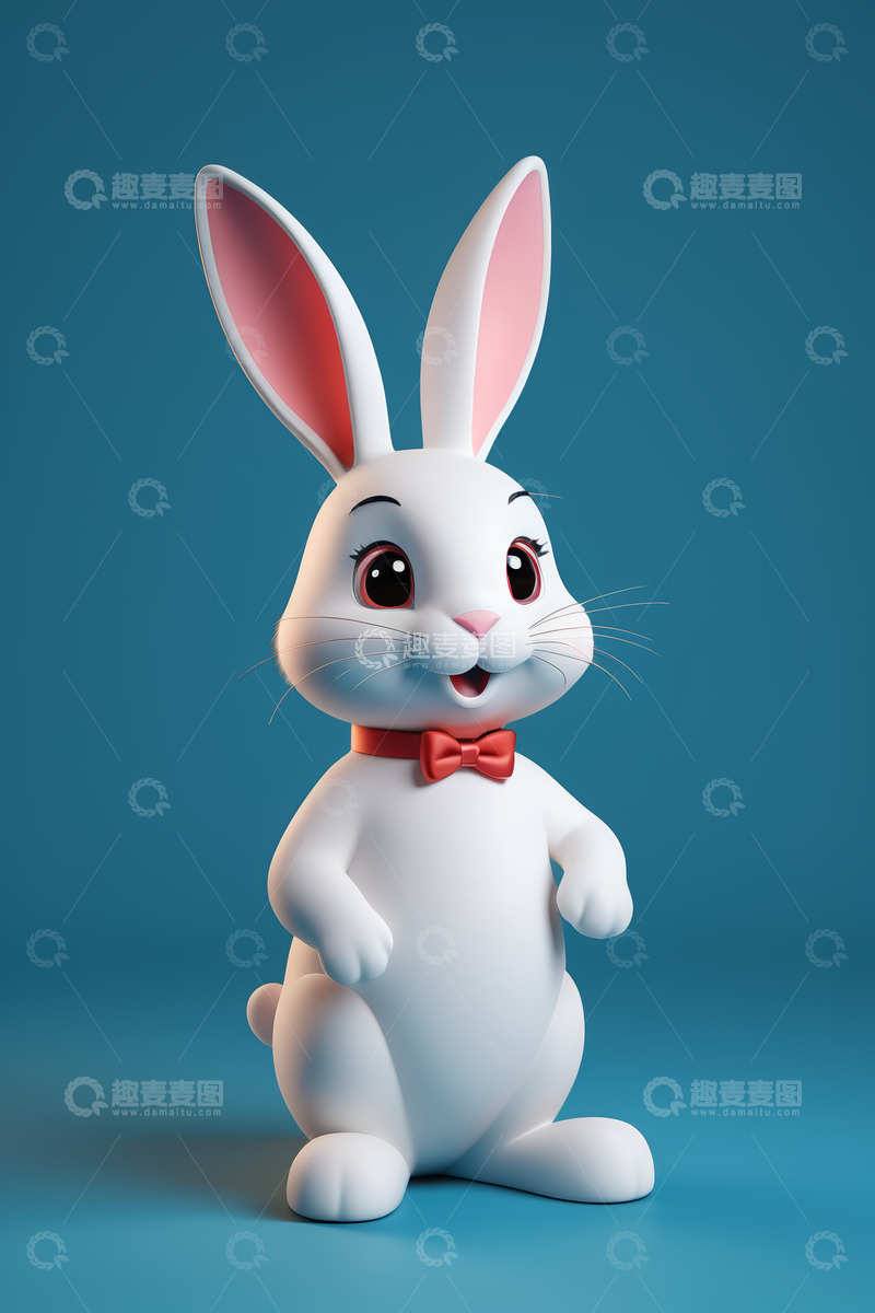 高清大图下载【趣麦麦图】卡通白兔形象素材