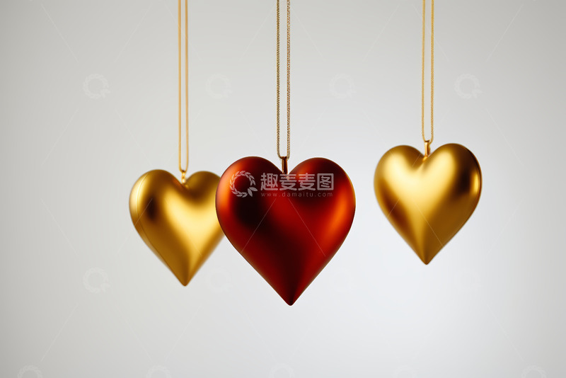 高清大图下载【趣麦麦图】悬挂的心形装饰物