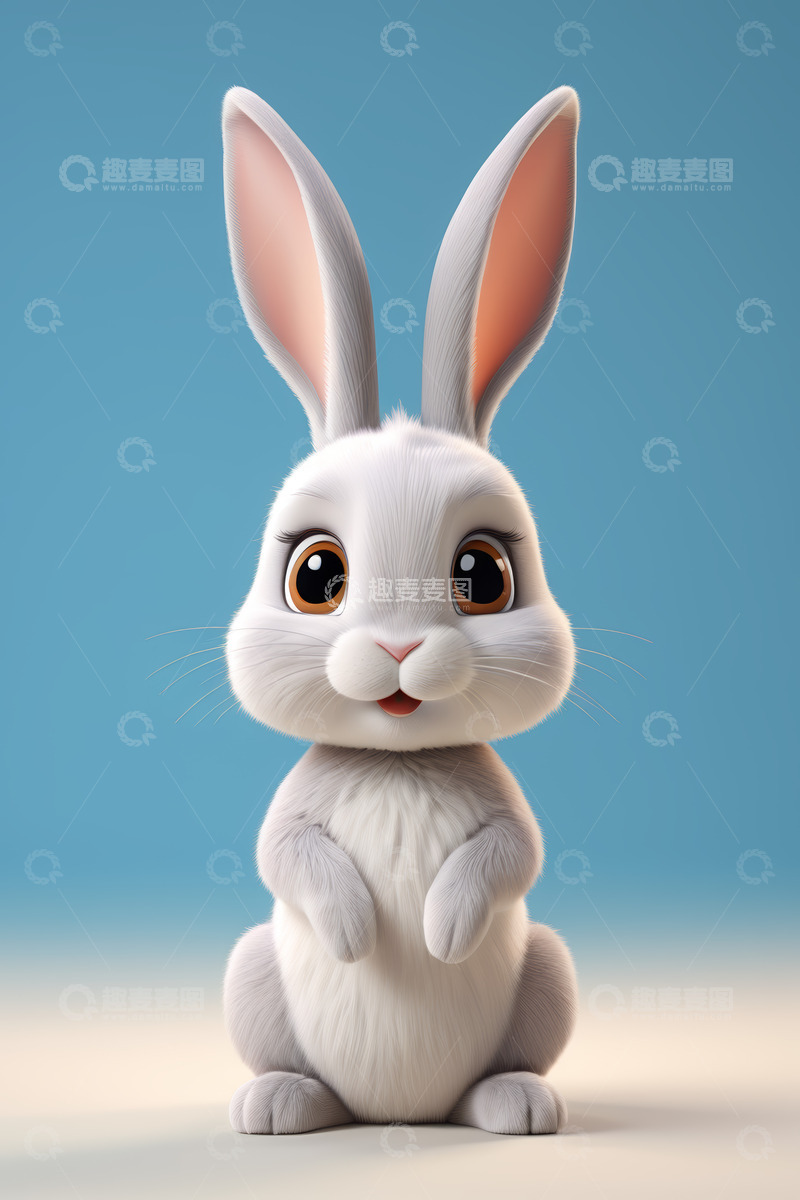 高清大图下载【趣麦麦图】可爱白兔特写素材
