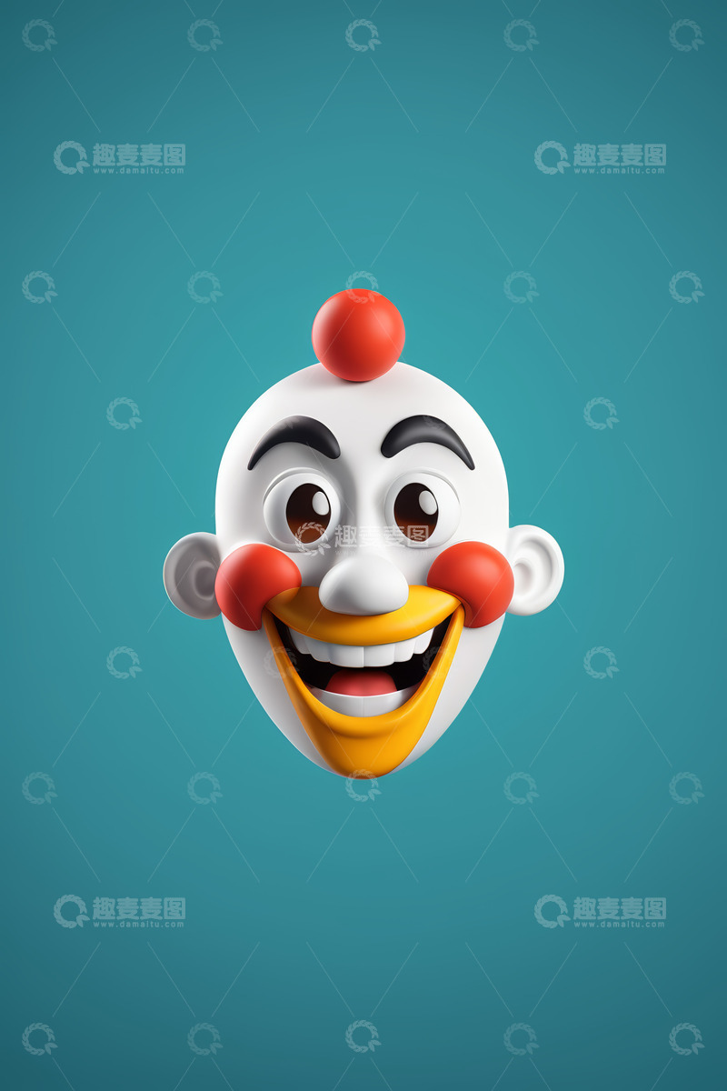 高清大图下载【趣麦麦图】卡通小丑微笑头像