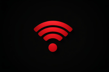 红色WiFi网络符号