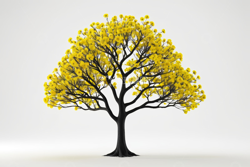 高清大图下载【趣麦麦图】黄色花朵树木3D模型