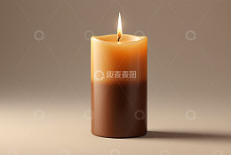 点燃的双色圆柱形蜡烛