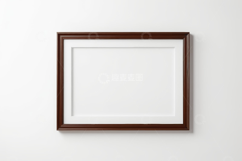 高清大图下载【趣麦麦图】白色背景上的木质相框