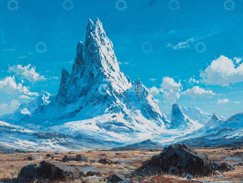 高清大图下载【趣麦麦图】晨光晕染的雪巅群峰盛景