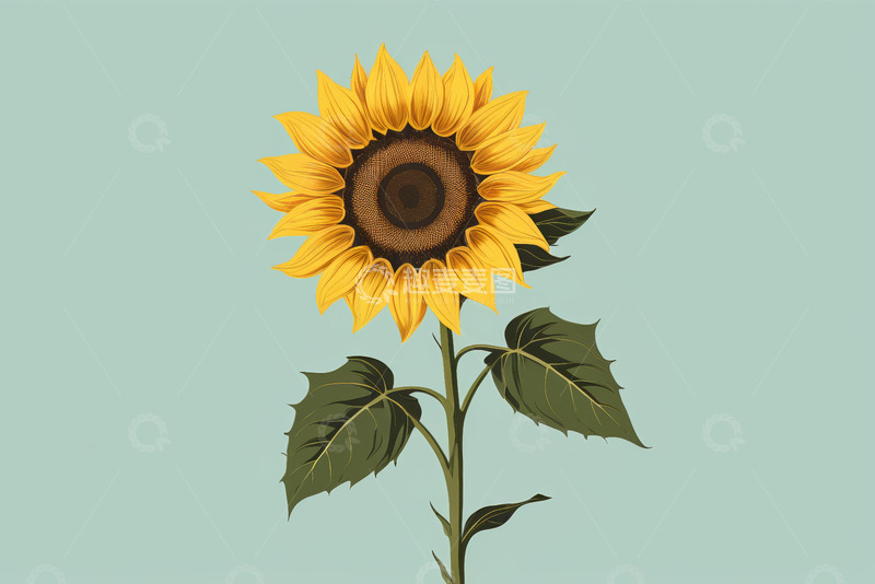 高清大图下载【趣麦麦图】单株向日葵特写