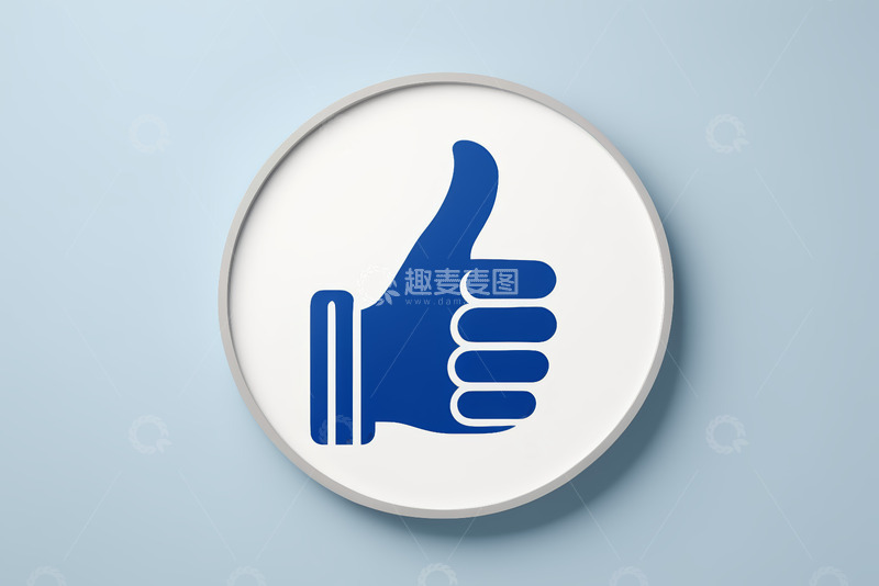 高清大图下载【趣麦麦图】蓝色点赞图标特写