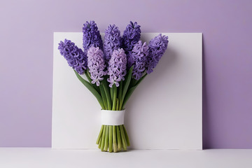 紫色风信子花束静物