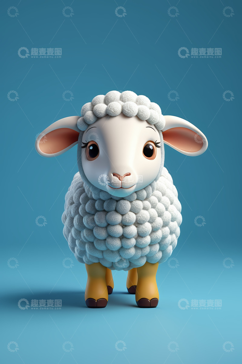 高清大图下载【趣麦麦图】卡通绵羊形象素材