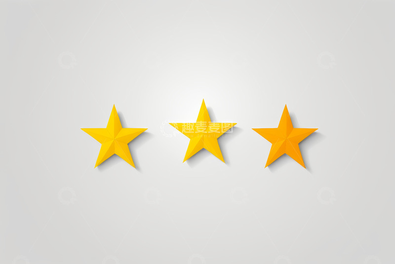高清大图下载【趣麦麦图】三颗黄色立体星星图标