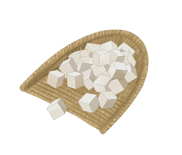 云茯苓竹篮竹簸箕云茯苓插画