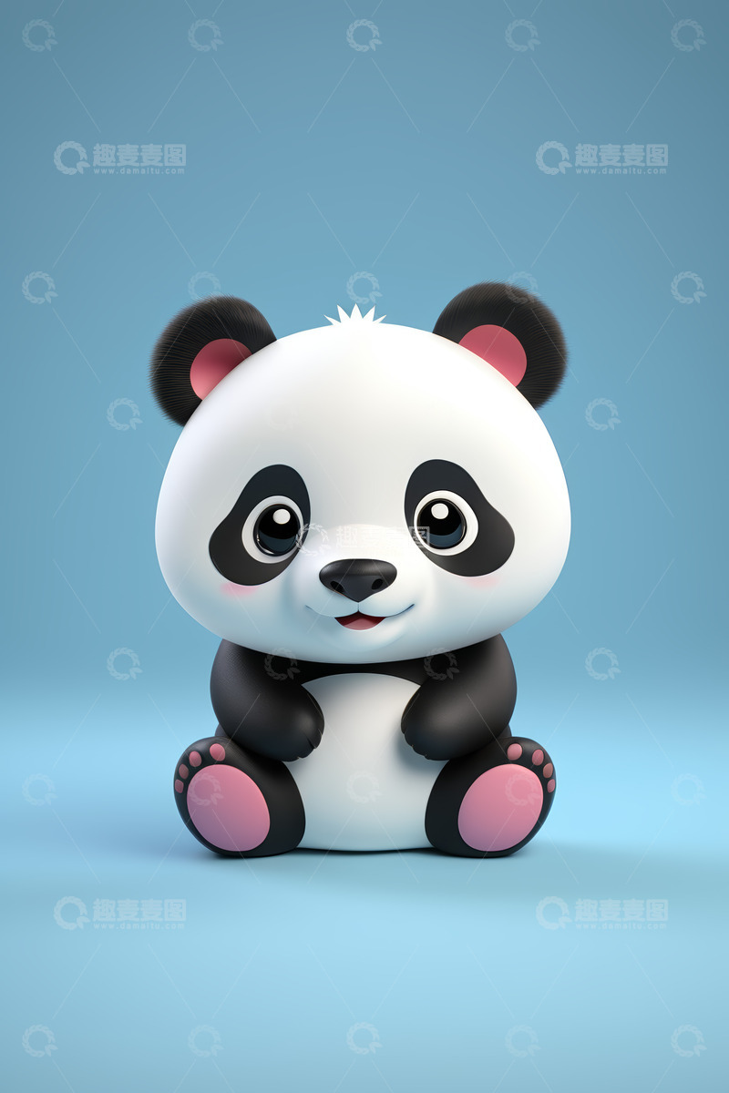 高清大图下载【趣麦麦图】可爱卡通熊猫形象