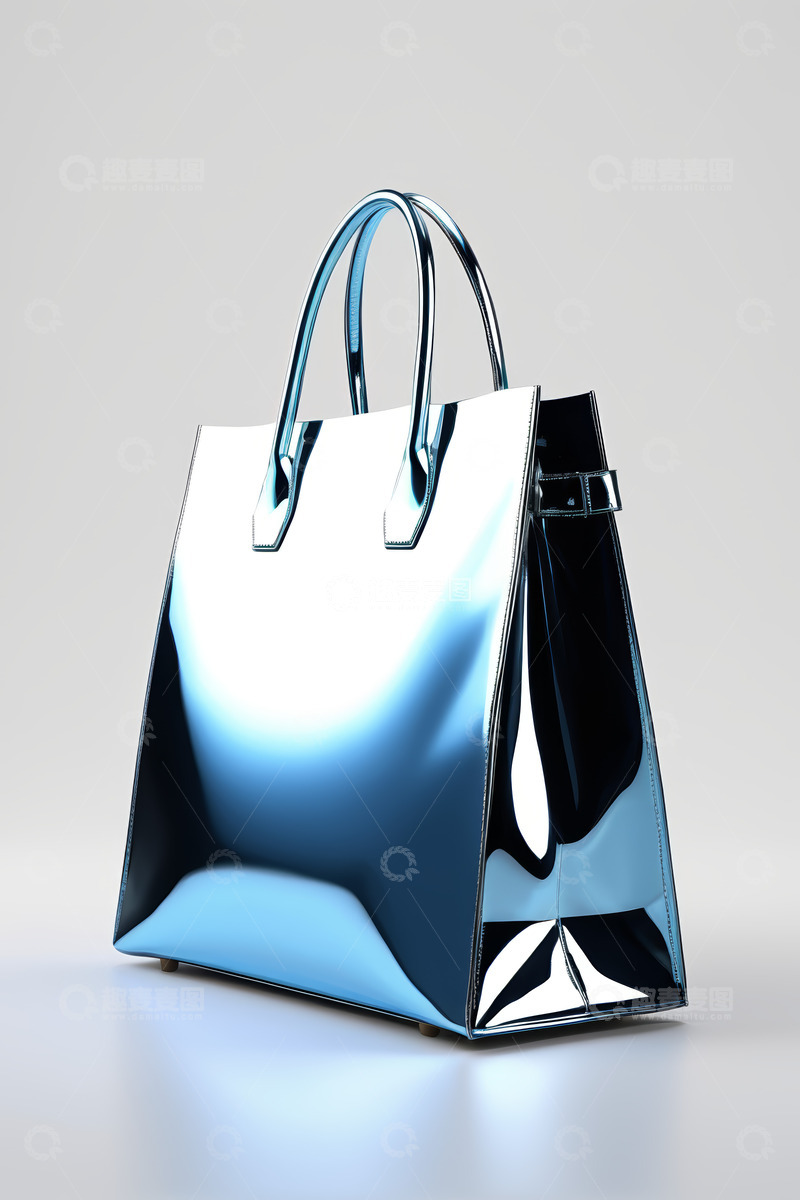 高清大图下载【趣麦麦图】金属质感手提包素材