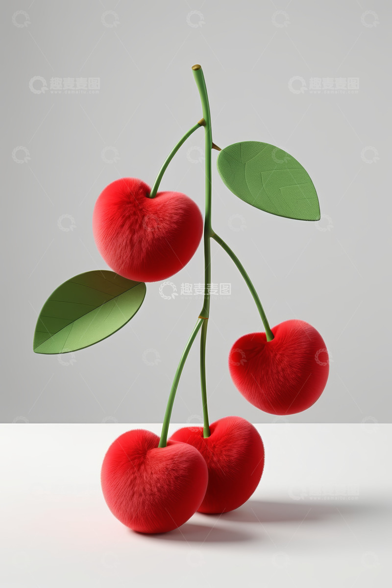 高清大图下载【趣麦麦图】毛茸茸质感樱桃特写