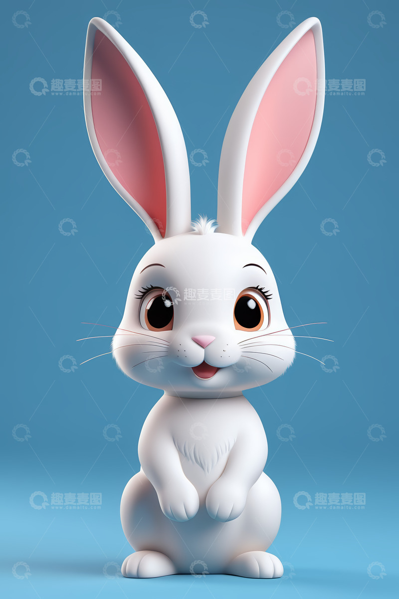 高清大图下载【趣麦麦图】可爱卡通白兔形象素材