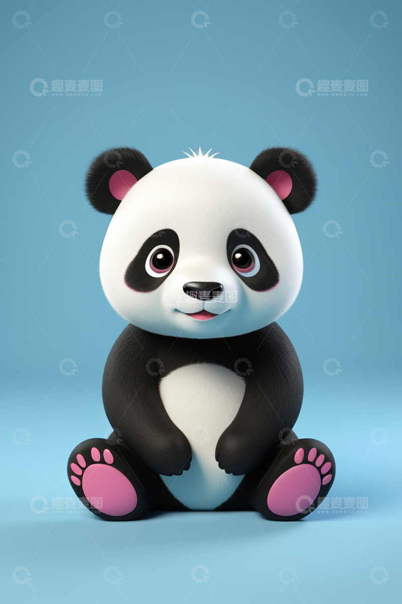 高清大图下载【趣麦麦图】可爱卡通熊猫形象